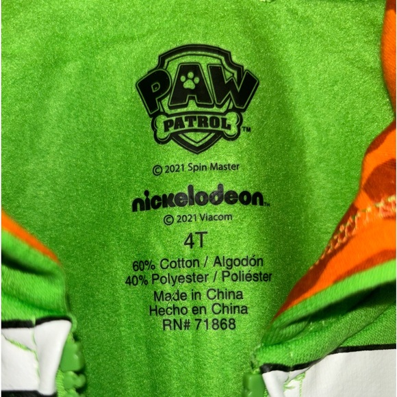 Nickelodeon Paw Patrol Rocky Green Hoodie New Size 4T - Picture 7 of 8